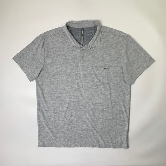 Vuori Polo Shirt Mens 2XL XXL Grey Ace Performance Pocket Wicking Stretch Golf - Picture 2 of 9